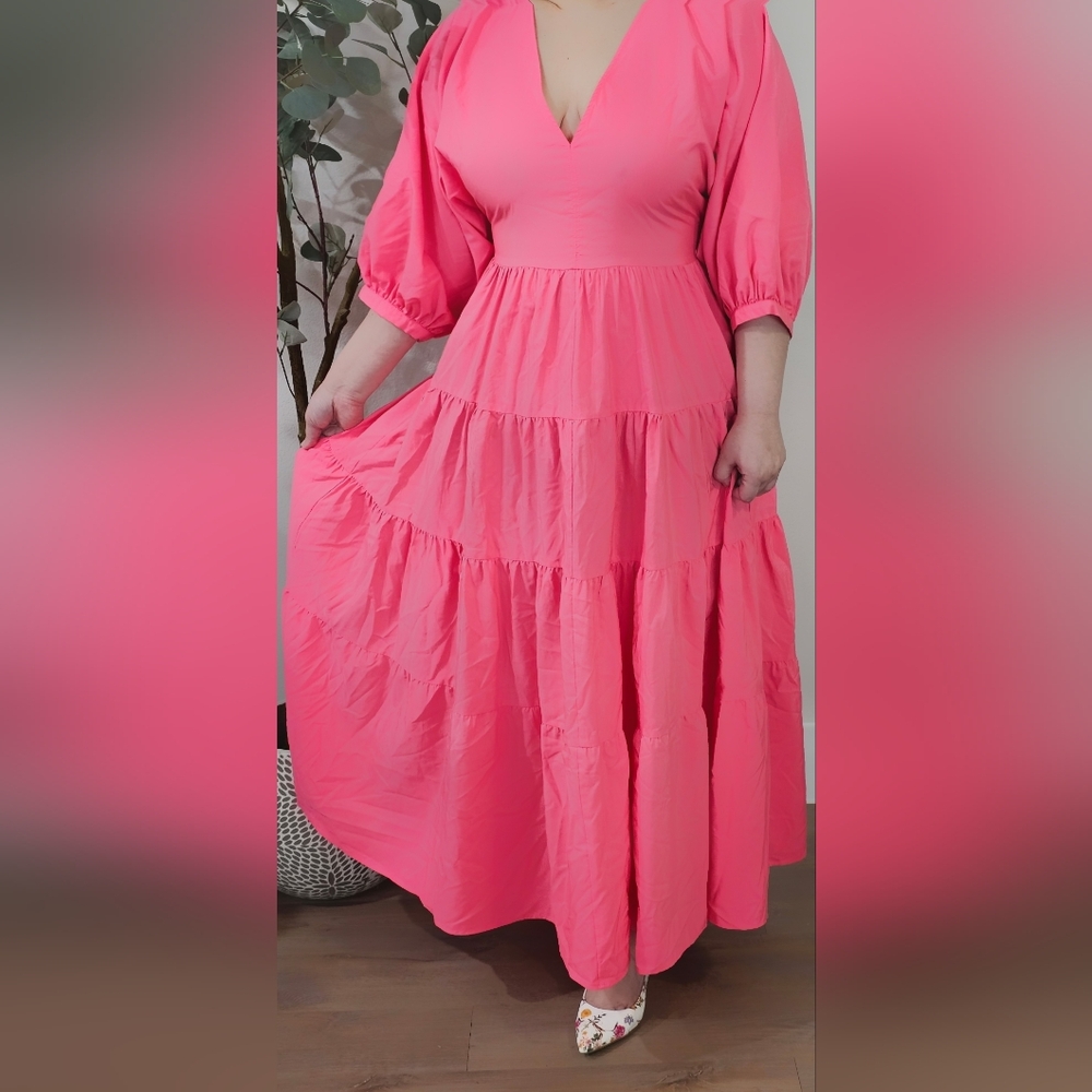 Elegant Pink Maxi Dress